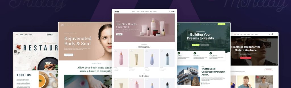 modeles de sites réalisés avec le thème Astra